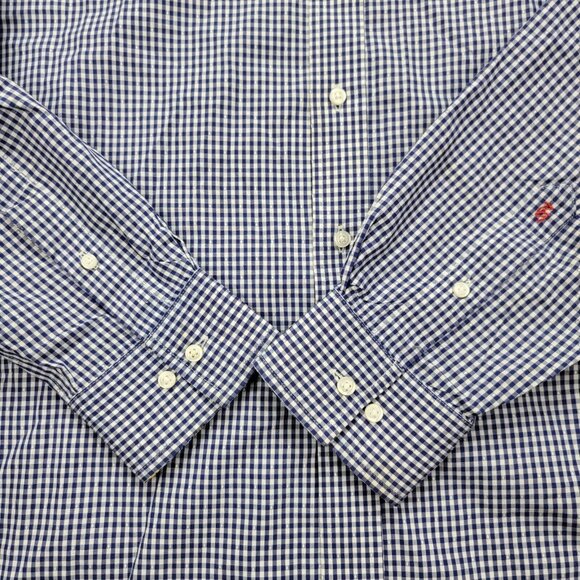 Robert Graham Shirt Mens Large Blue Checkered Button Up Long Sleeve Preppy - Picture 4 of 10